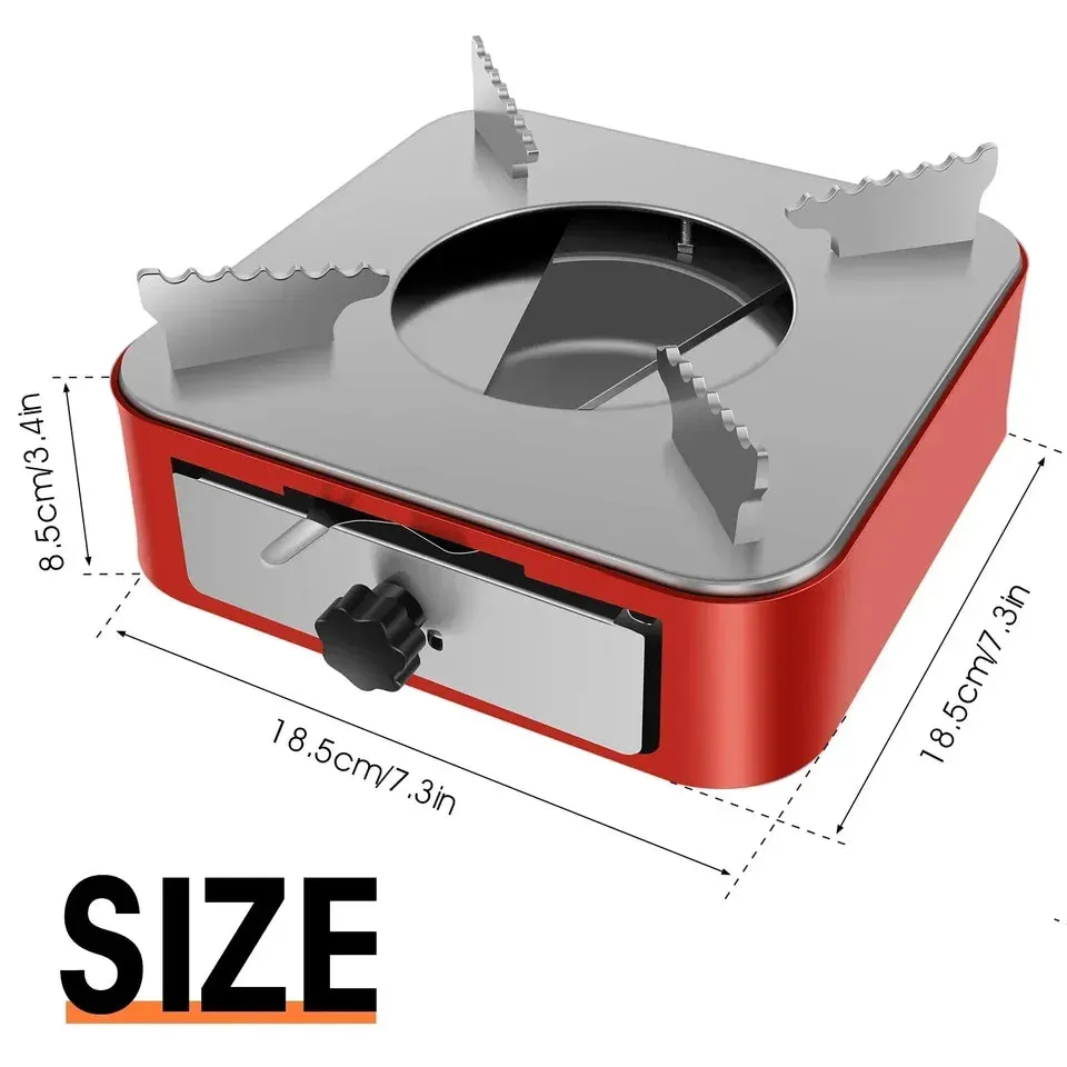 Portable Camping StoveAdjustable Firepower Drawer Alcohol Stove For Outdoor Barbecue Camping Equipment