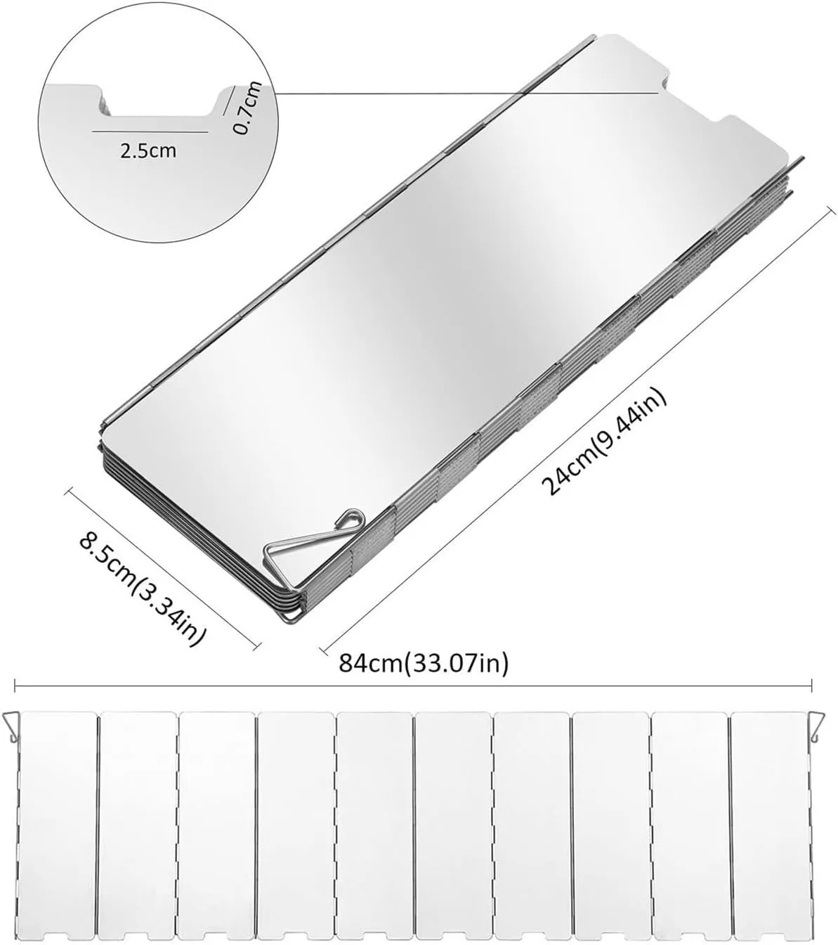 Portable Folding Camping Stove Windscreen 12 Plates Aluminum Windshield with Carrying Bag - Outdoor Cooker Butane Burner Wind Shield(10 Plates Windscreen)
