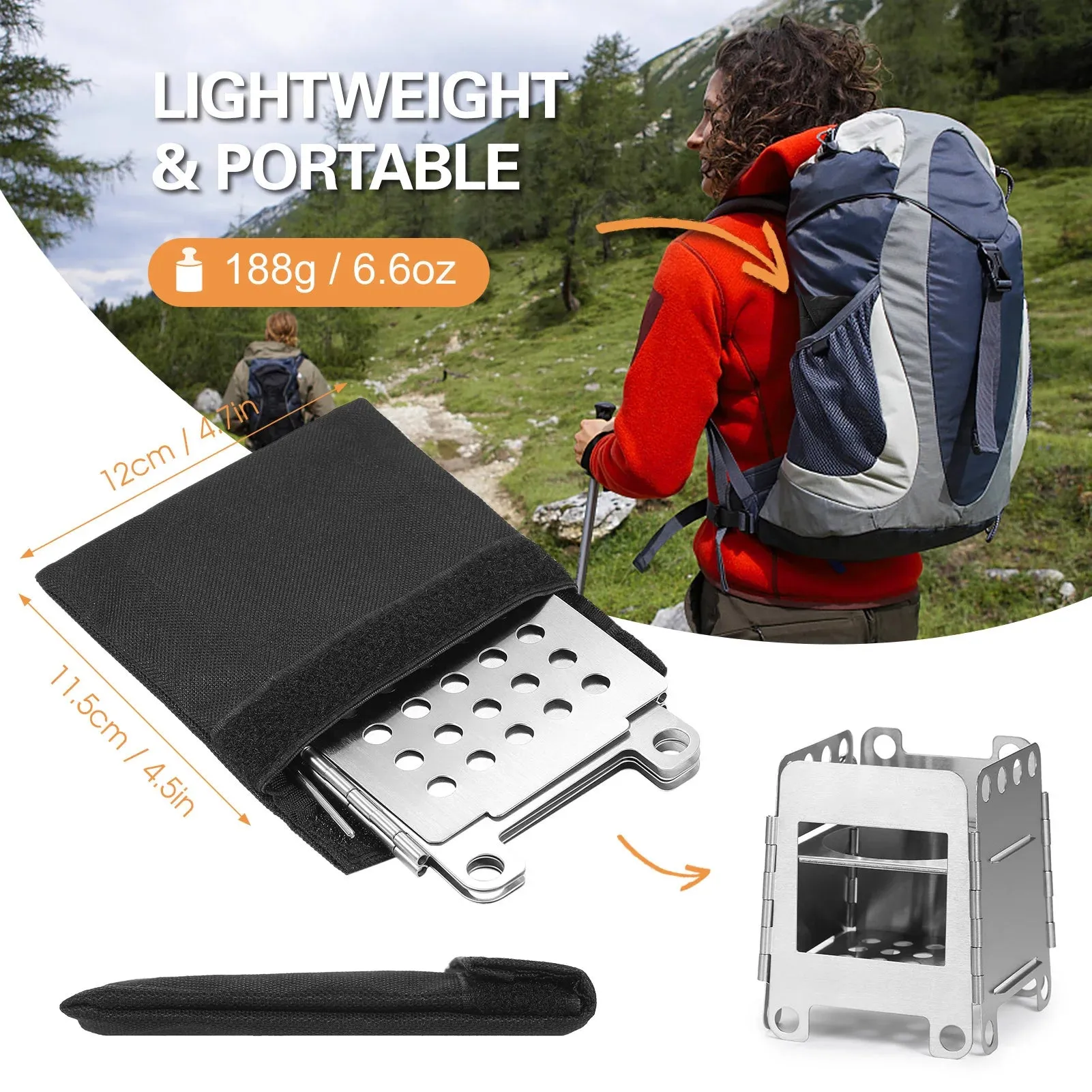 Portable Folding Stainless Steel Camping Stove