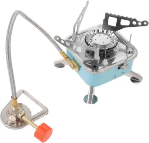 Portable Gas Burner for Camping Backpacking Mini Stainless Steel Stove for Outdoor Cooking