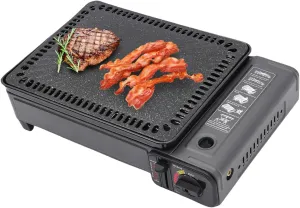 Portable Gas Grill Stove, Dual Fuel Propane & Butane Camping Grill with Adjustable Flame, Tabletop Outdoor Gas Stove with Case for Patio, BBQ, Tailgating, Hiking