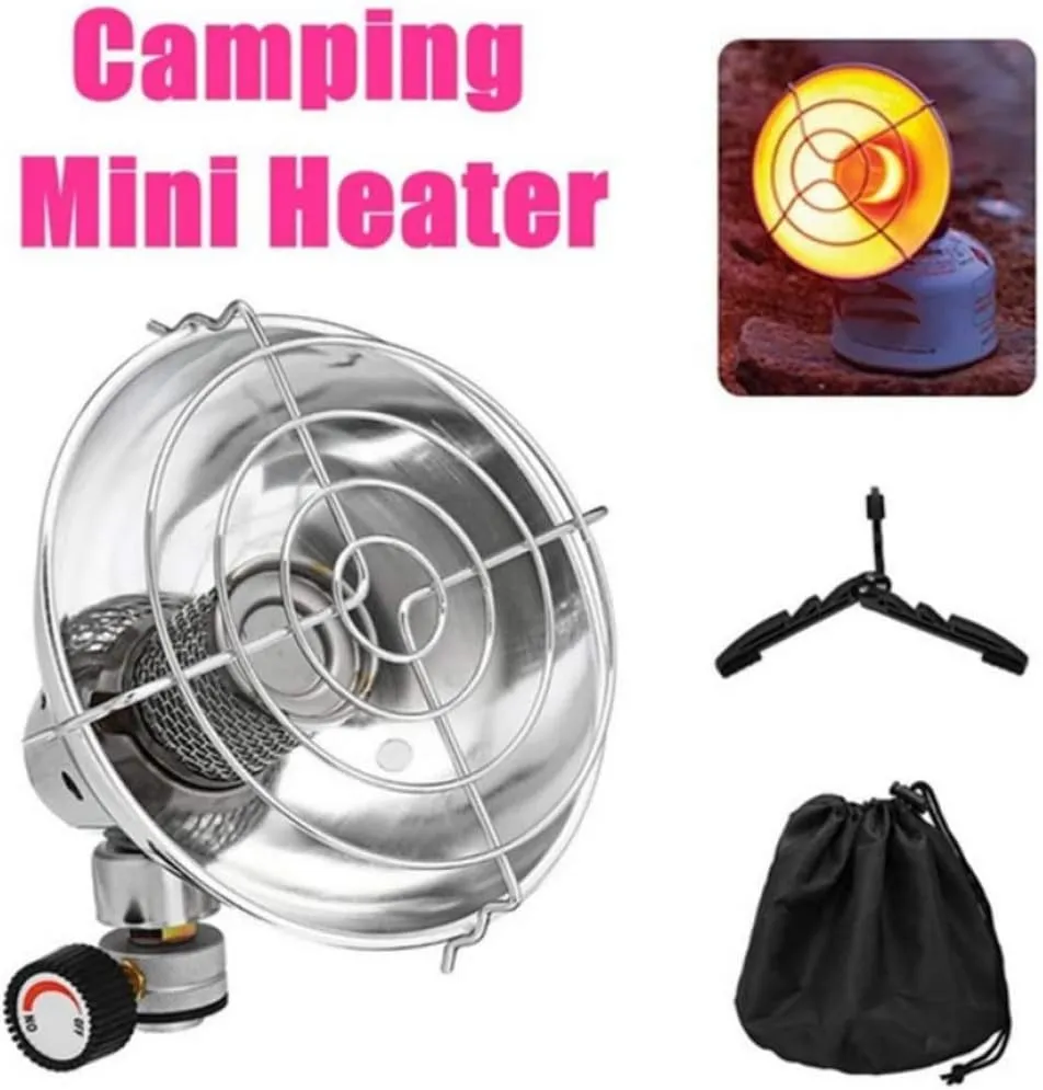 Portable Gas Heater Mini Camping Tent Warmer Propane Butane Heating Stove with Stand Storage Bag Tent Heating Wamer Mini Camping Heater Camping Stove Warmer
