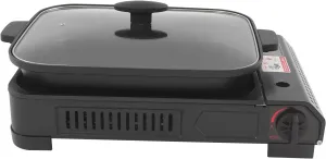 Portable Gas Stove, Outdoor Windproof Barbecue Stove, 17.71 * 12 * 3.34in Camping Picnic Home Barbecue Pan，Camping Stove (With handle)