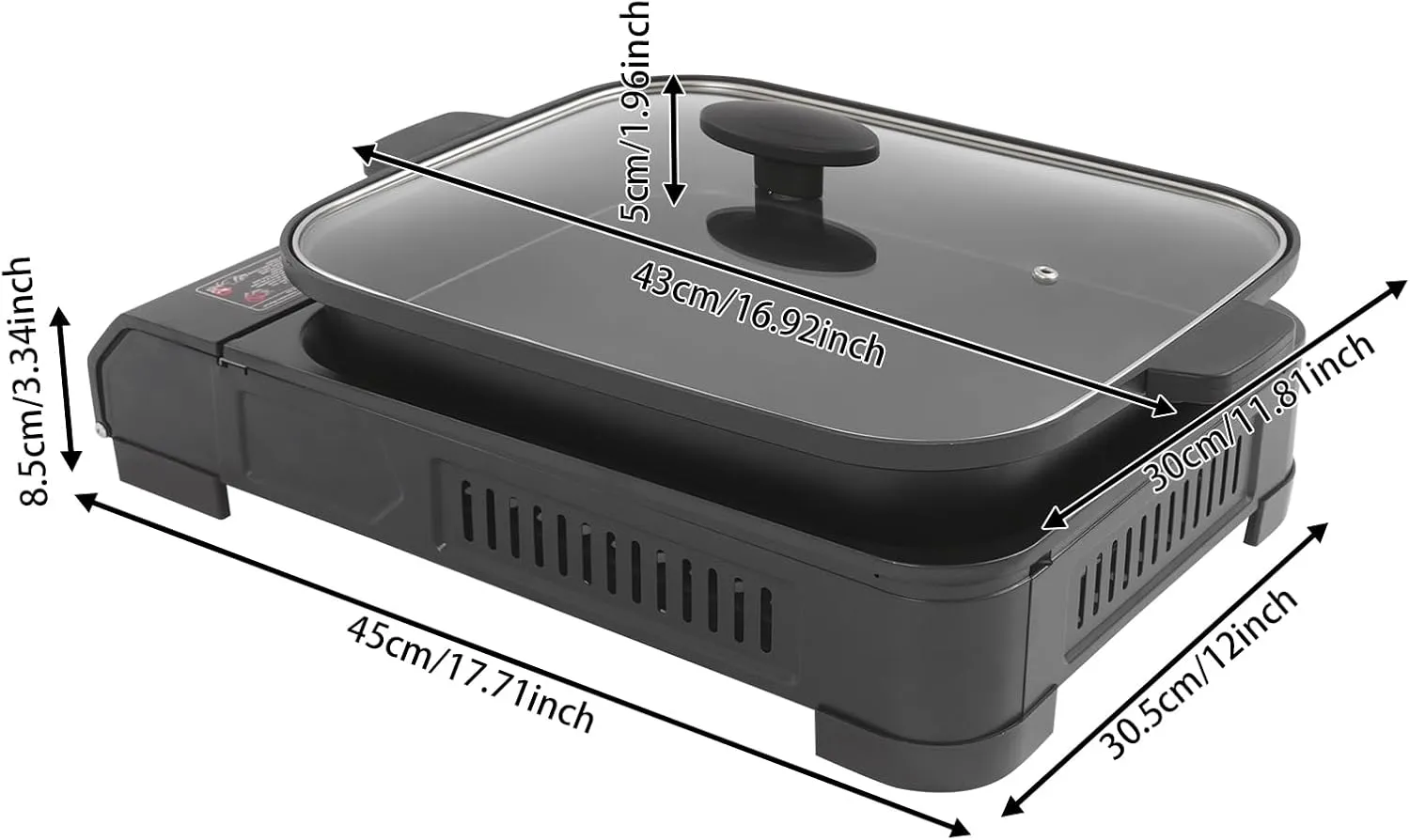 Portable Gas Stove, Outdoor Windproof Barbecue Stove, 17.71 * 12 * 3.34in Camping Picnic Home Barbecue Pan，Camping Stove (With handle)