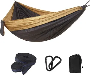 Portable Hammock Camping Double & Single with 2 Tree Straps, Lightweight Nylon Travel Hammocks for 450Lbs Capacity, for Outdoor Backpacking Backyard Hiking