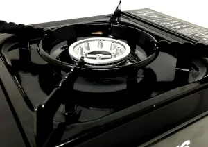 Portable Outdoor Camping Butane Gas Stove, Full Stainless Steel Body with Electronic Ignition and Carrying Case