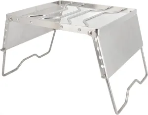 Portable Picnic Pot Bracket for Camping, Stainless Steel Stove Stand Rack Grill Grate for Gas Stove Foldable Camp Grill Barbeque Grill for Picnics Burner Stand Foldable Silver