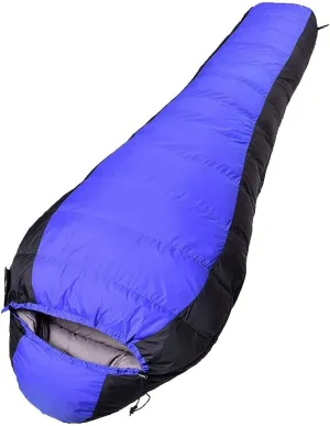 Portable Sleeping Bag – Warm Filling Breathable Ideal Camping Gear Hiking and Backpacking - Includes Waterproof Compression Carry Bag Lightweight Colour:Blue
