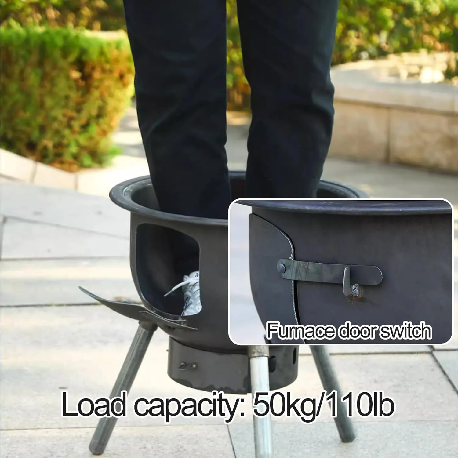 Portable Wood Stove, Detachable Outdoor Burning Stove, Camp Stove Wood Burning for Barbecue, Cooking, Tent, Fishing, Backpacking(63cm/25in)
