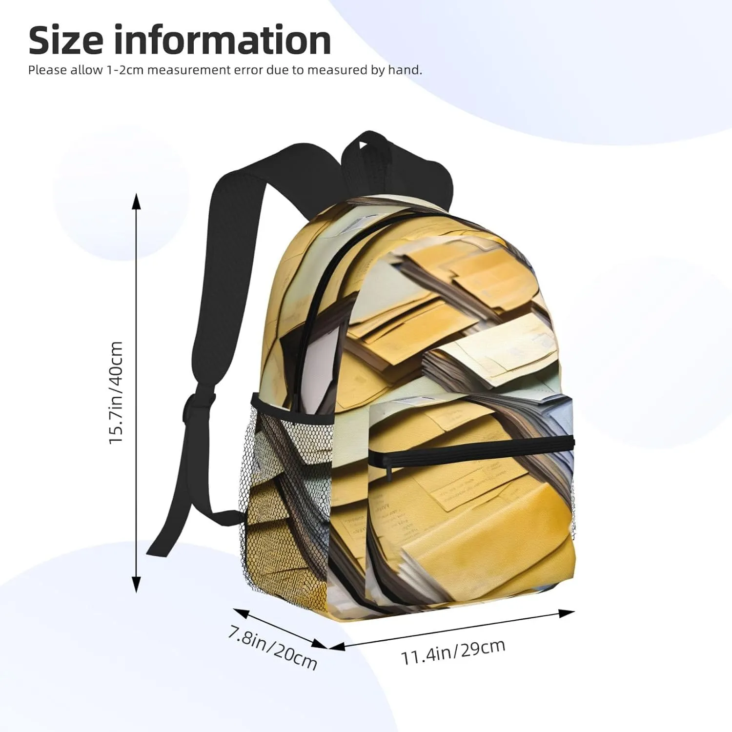 Postal Stationery Print Comfortable Backpack,Your Essential Casual Travel Bag For Outdoor Adventures