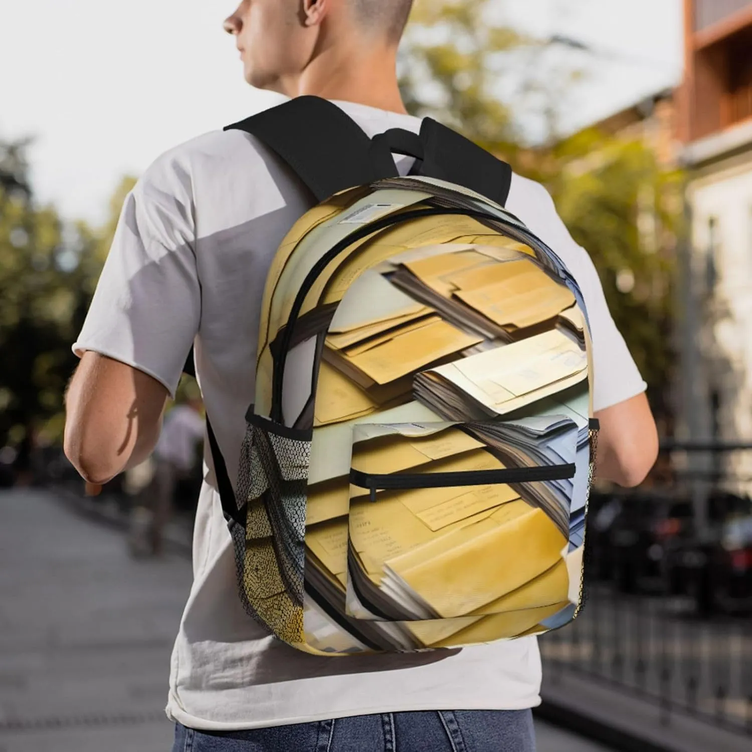 Postal Stationery Print Comfortable Backpack,Your Essential Casual Travel Bag For Outdoor Adventures