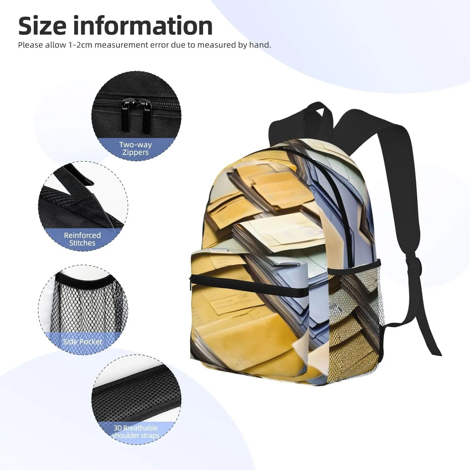 Postal Stationery Print Comfortable Backpack,Your Essential Casual Travel Bag For Outdoor Adventures