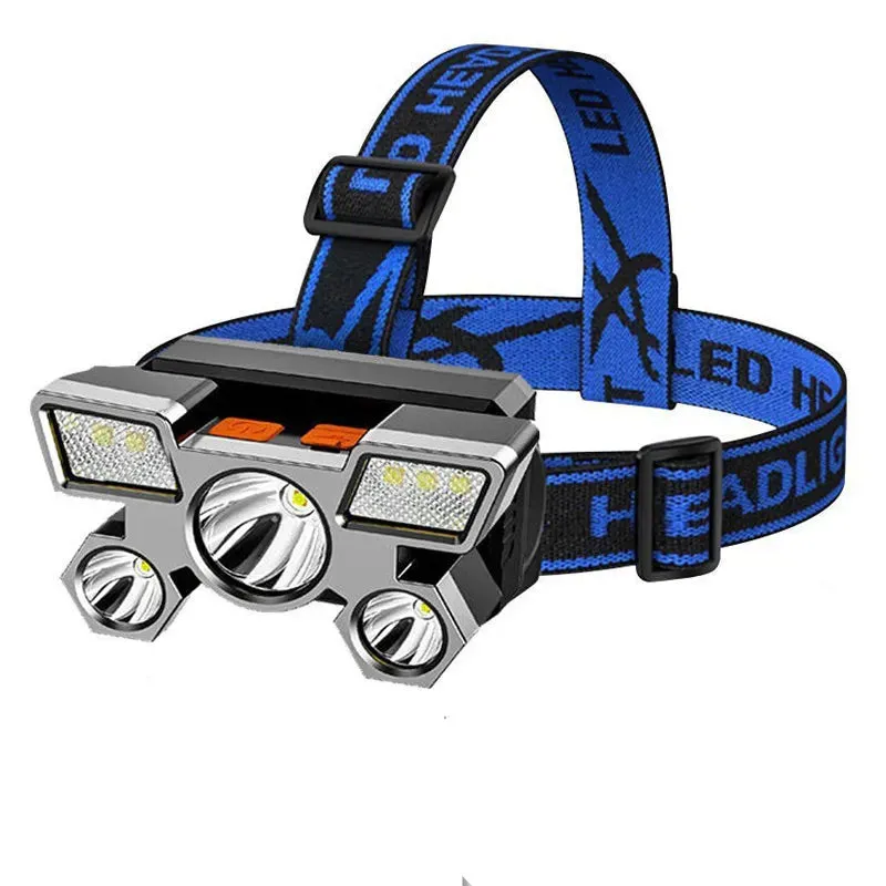 Powerful Five Lamp Design Rechargeable Headlamp