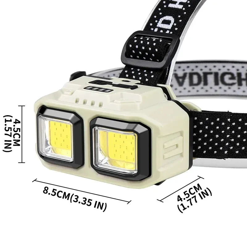 Powerful LED Induction Headlamp with 4 Lighting Modes, Type-C Charge, Waterproof, for Outdoor Camping and Fishing