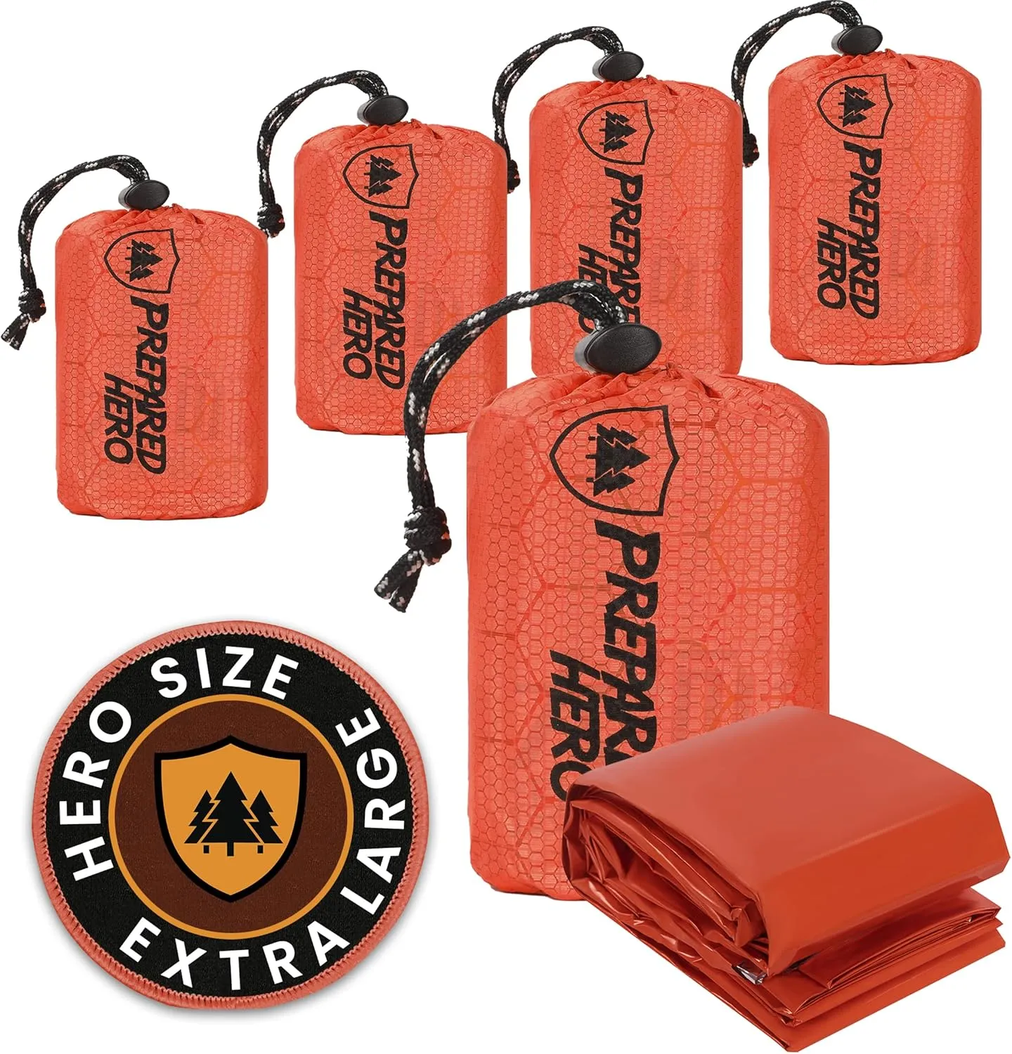 Prepared Hero Survival Bag - Emergency Sleeping Bag, Thermal Bivy Sack for Camping, Hiking, Outdoor. Lightweight, Portable, Survival Shelter.