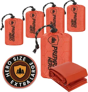Prepared Hero Survival Bag - Emergency Sleeping Bag, Thermal Bivy Sack for Camping, Hiking, Outdoor. Lightweight, Portable, Survival Shelter.