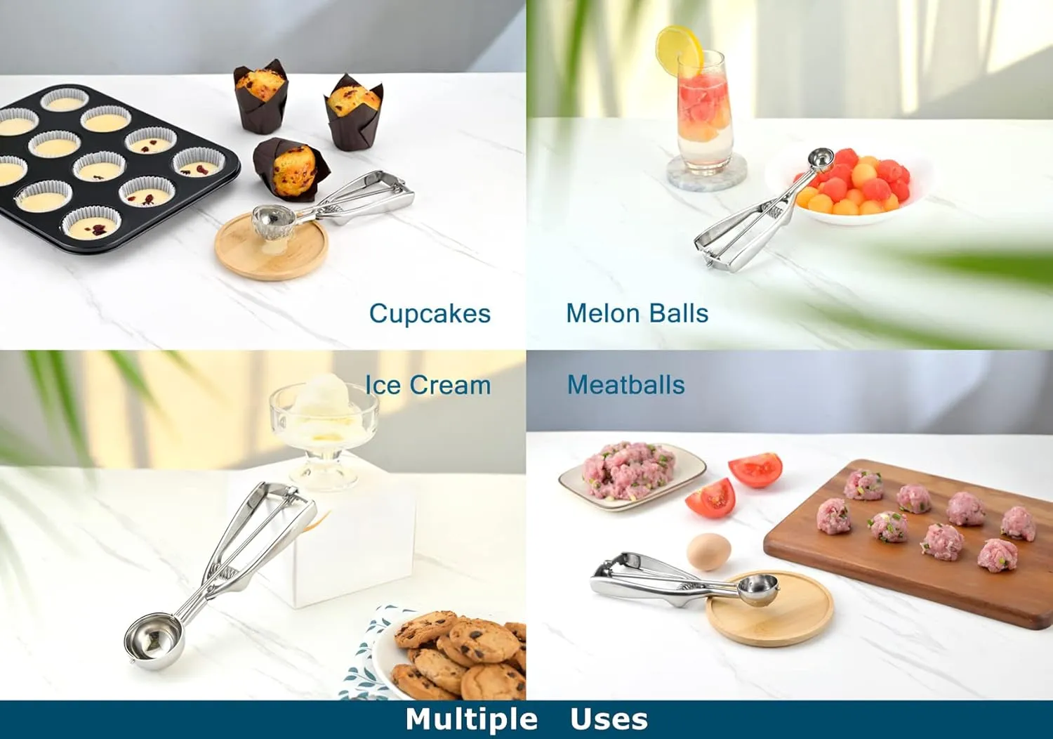 Professional 18/8 Stainless Steel Medium Cookie Scoop, Size 40