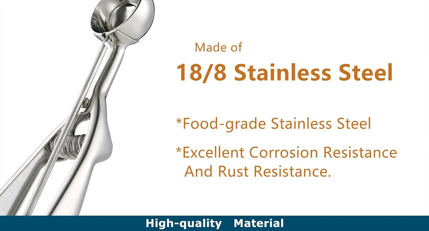Professional 18/8 Stainless Steel Medium Cookie Scoop, Size 40