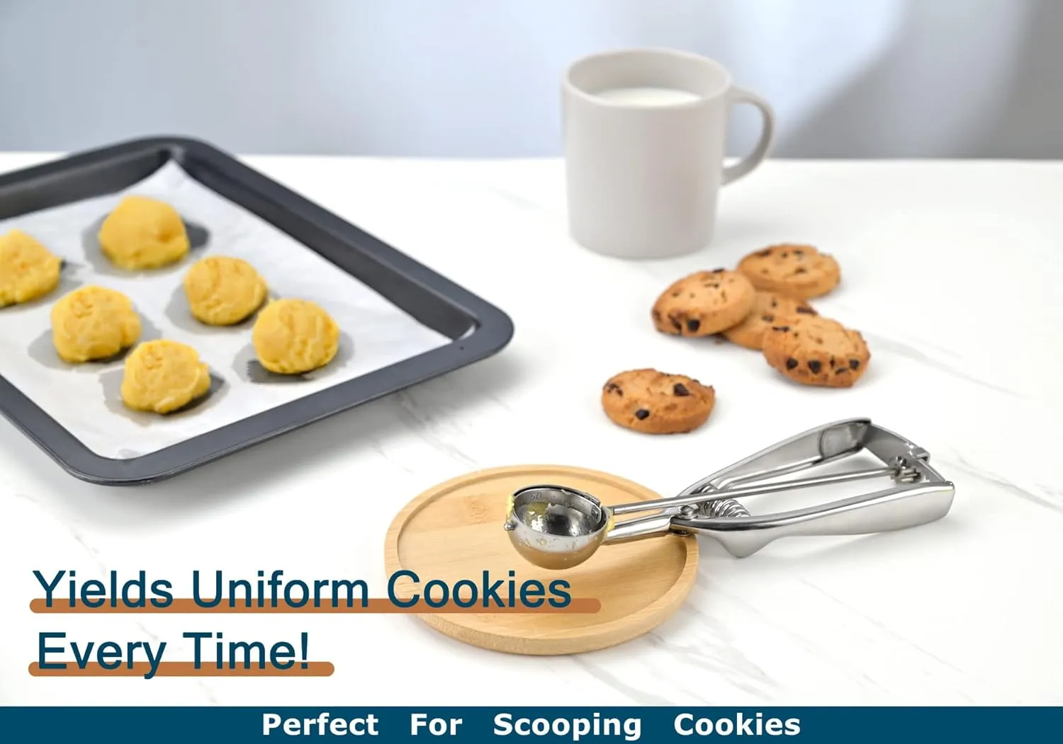 Professional 18/8 Stainless Steel Medium Cookie Scoop, Size 40