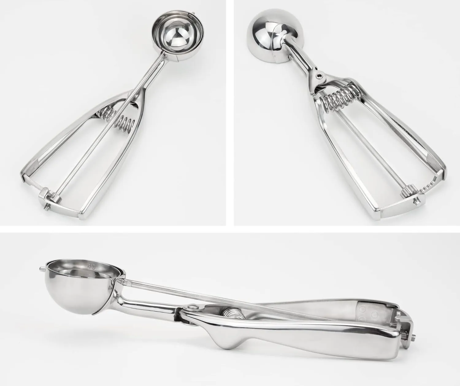 Professional 18/8 Stainless Steel Medium Cookie Scoop, Size 40