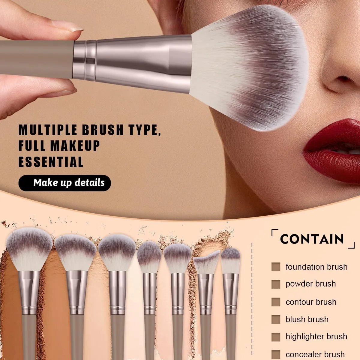 Professional Comfort Makeup Tool Set, 54pcs/set Brush & Today Sponge & Powder Puff & Headband & Brush Cleaning Bowl, Multi-sue Facial Makeup & Cleansing Accessories (brown)
