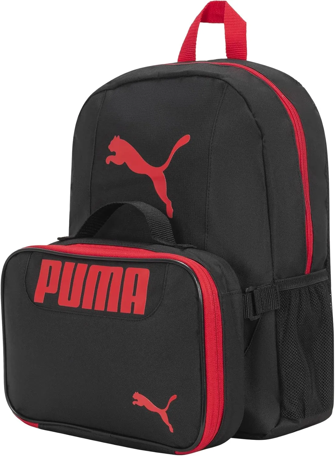 PUMA KIDS' EVERCAT BACKPACK & LUNCH KIT COMBO, Black/Red, Youth Size