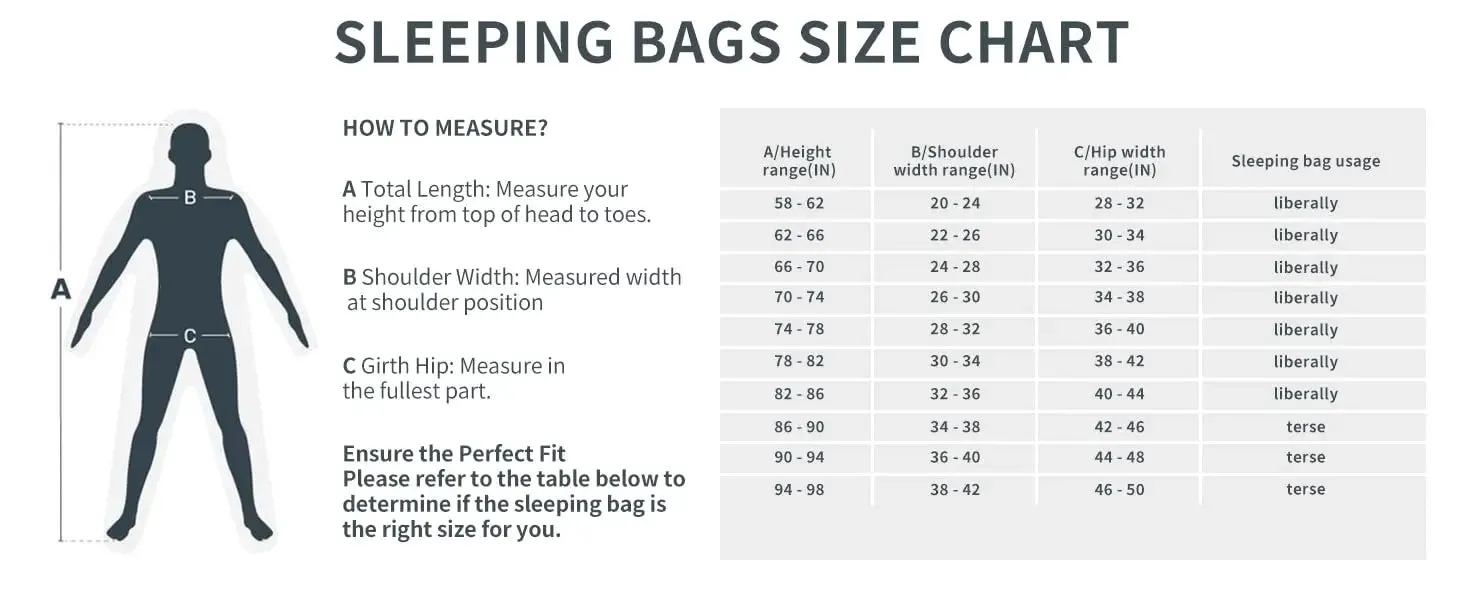 QEZER High Performance Sleeping Bag - Rated at 0°F (with Compression Sack)