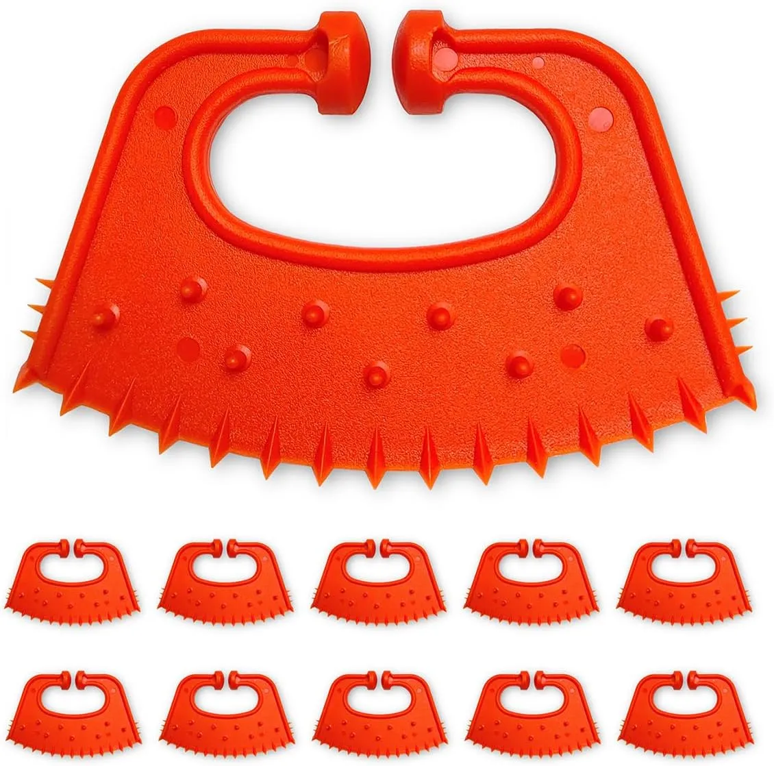 QMARK Calf Weaner, Cattle Cow Weaning Tool, Farm Livestock Bovine Nose Clip, Cow Nose Thorn Milking Stop -Red- 10 Pack