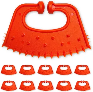 QMARK Calf Weaner, Cattle Cow Weaning Tool, Farm Livestock Bovine Nose Clip, Cow Nose Thorn Milking Stop -Red- 10 Pack