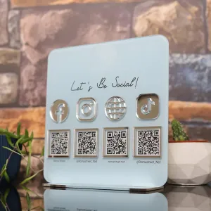 QR Code Sign, Business Social Media Payment Plaque, Scan to Pay, Cash App, Venmo, PayPal, Pop Up Shop, Small Business, Modern Style, Plastic Material, Tabletop Mount, White, Pink, Black, Red