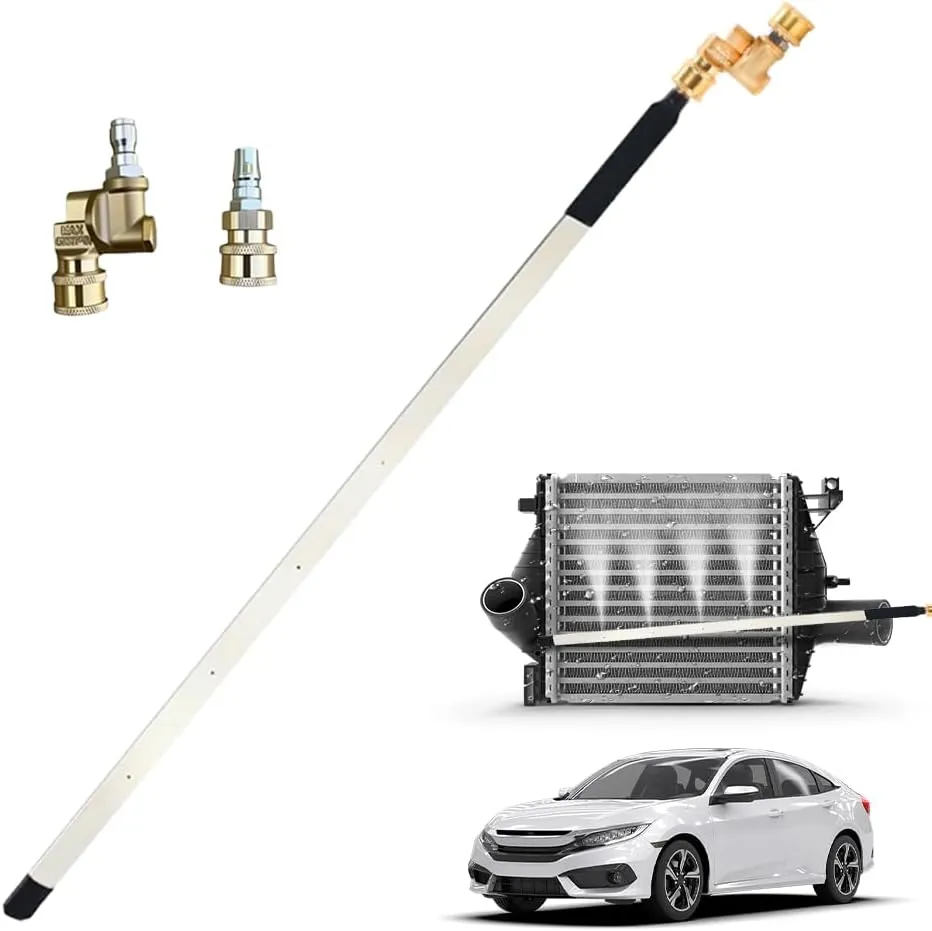 Radiator Cleaning Wand, 2025 New 24'' Portable Radiator Cleaning Tool, 4500 PSI Radiator Flush and Cleaner Tool, Radiator Pressure Washer Tool for Household Cars, Trucks, RV (No Switch)