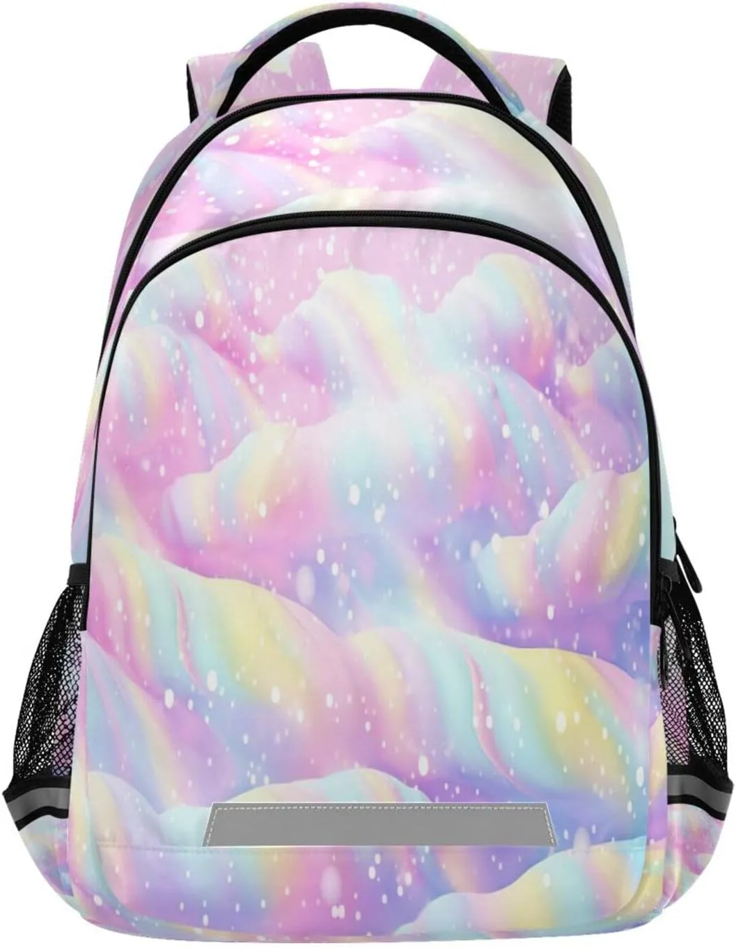 Rainbow Ice Cream Swirl Design Waterproof Backpack - Casual Outdoor Sports Daypack with Ergonomic Shoulder Straps#831