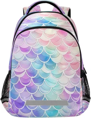 Rainbow Mermaid Design Waterproof Backpack - Casual Outdoor Sports Daypack with Ergonomic Shoulder Straps#120
