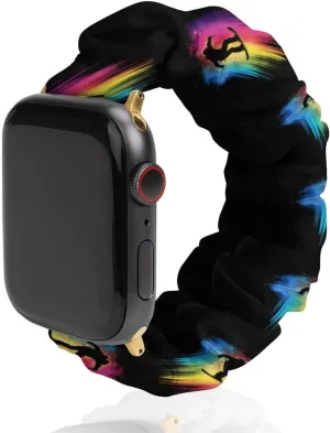 Rainbow Ski Racing Skier Fashion Watch Strap Scrunchies Wristbands Compatible With IWatch Series