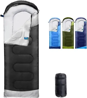 Rantizon Sleeping Bags for Adults Backpacking Lightweight Waterproof- Cold/Warm Weather Sleeping Bag for Mens Kids Boys Girls Camping Essentials Hiking Outdoor Travel Hunting with Compression Bags
