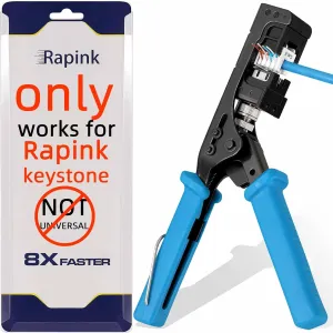 Rapink Speed Keystone Jack Tool for 90 Degree RJ45 Keystone, Ethernet Keystone Punch Down Tool for Time-saver and Effort-saver, Cat 6 Punch Down Tool Finger-hurt-free (Only for Rapink Keystone)