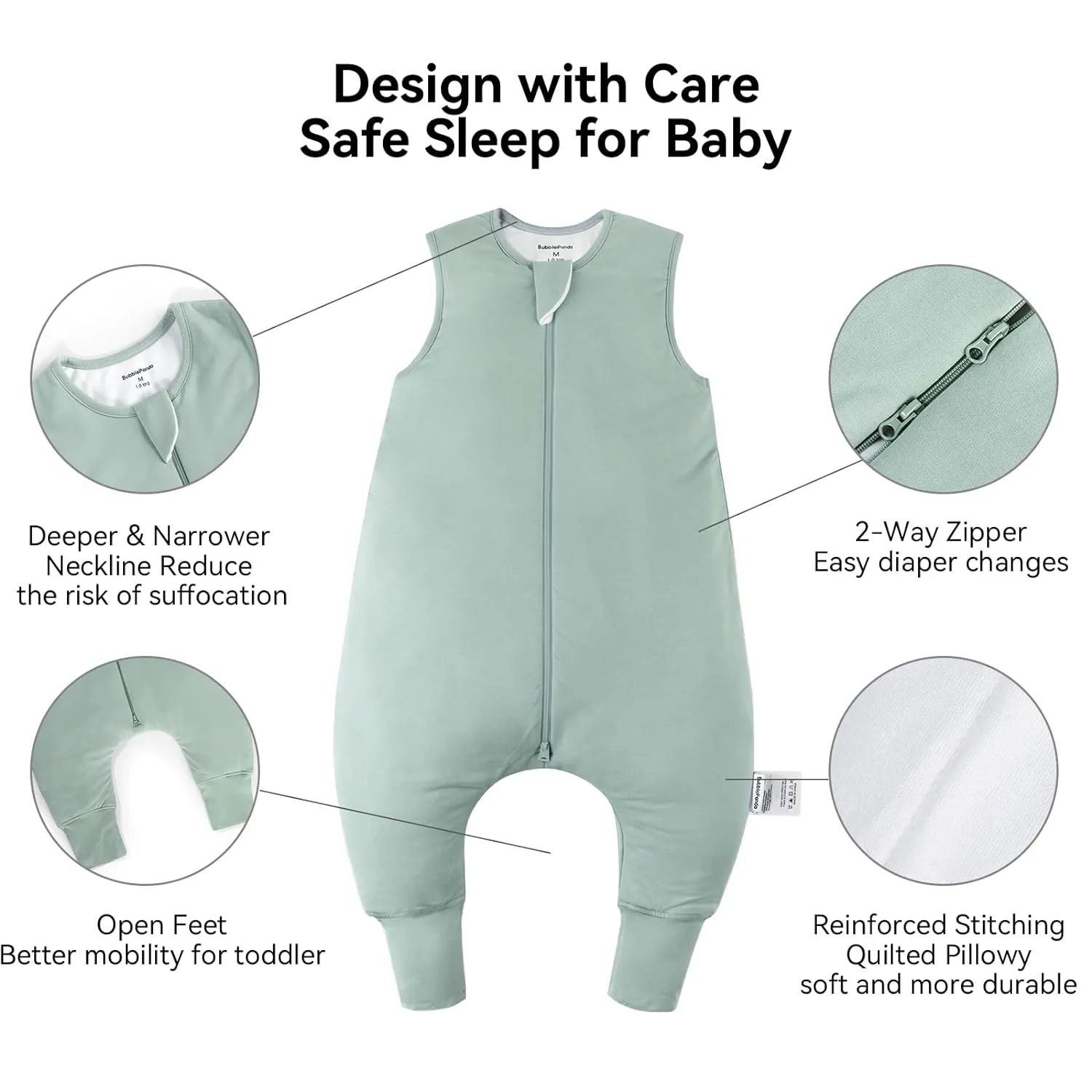 Rayon Made from Bamboo Toddler Sleep Sack with Feet 24-36 Months 1.0 Tog Ultra Soft Toddler Sleeping Sack 2t-3t Sleep Bag Walker Quilted Wearable Blanket with Legs 2-Way Zipper Lightweight