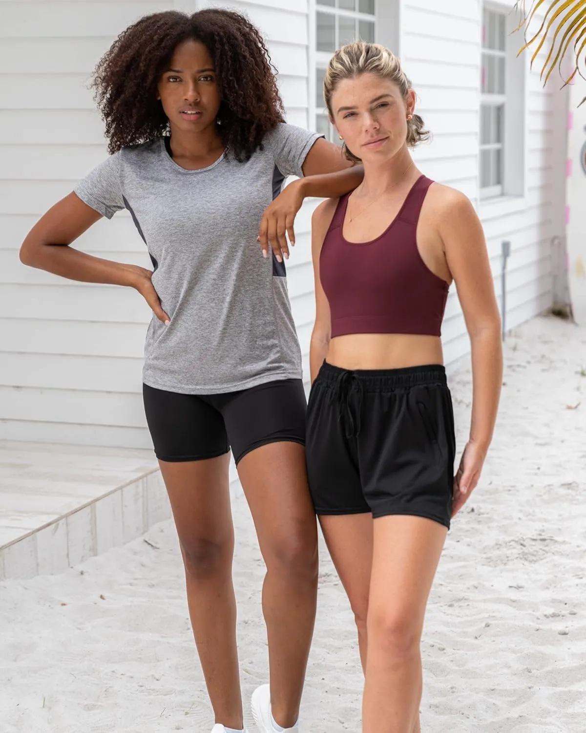 Real Essentials 4 Pack: Womens Athletic Dry-Fit Lounge Shorts with Zipper Pockets (Available in Plus Size)