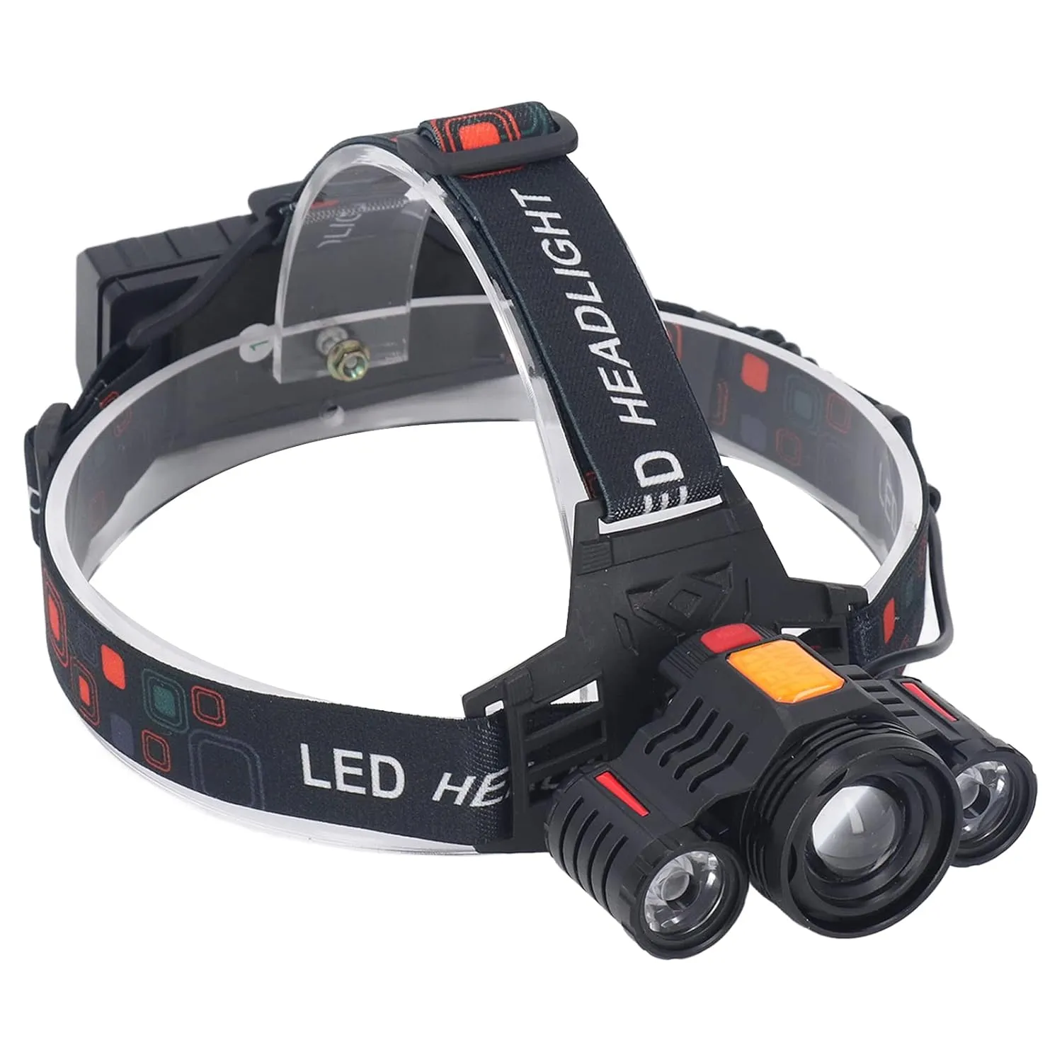 Rechargeable Headlamp, Headlamp Flashlight Work Headlight Modes Angle Adjustable Waterproof USB Charging Work Light for Outdoor Use Black