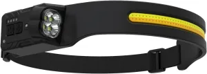 Rechargeable headlamp - LED headlamp with a 230° Wide Beam and 315°rotatable lamp Head Featuring 7 Lighting Modes with a Motion sensor350 lumens IPX4 Waterproof for Camping Hiking and Running