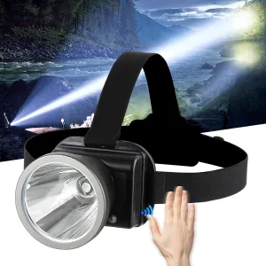 Rechargeable High Lumen LED Headlamp, Ultra-Long Range 7200mAh Powerful Battery Waterproof Suitable for Outdoor Hiking, Camping, Hunting and Prospecting (Motion Sensing)