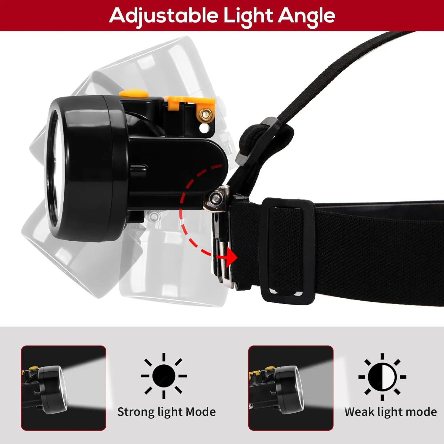 Rechargeable LED Cap Mining Lamp for Hard Hat Helmet, Waterproof Explosion-Proof Miner Headlight Flashlight for Outdoor Work, Tunnel, Coal Mine, Hunting, Fishing, Camping, Caving, Construction