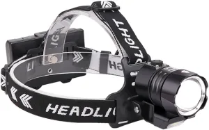 Rechargeable LED Headlamp, 990000 LM 4 Modes Headlamp Red Warning Zoomable Energy Saving, 90 Hour Standby Head Lamp, IP68 Waterproof And 90° Adjustable for Outdoor Camping Hiking Hunting Hardhat