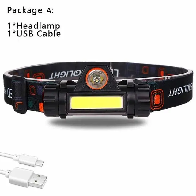 Rechargeable LED Headlamp, Waterproof Magnetic Flashlight for Camping, Cycling, Running, Fishing - Lightweight, Adjustable