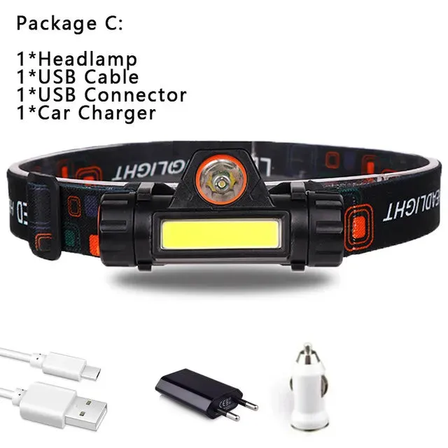 Rechargeable LED Headlamp, Waterproof Magnetic Flashlight for Camping, Cycling, Running, Fishing - Lightweight, Adjustable