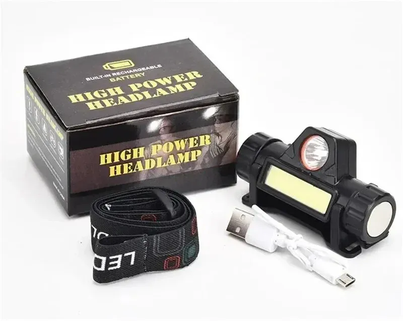 Rechargeable LED Headlamp, Waterproof Magnetic Flashlight for Camping, Cycling, Running, Fishing - Lightweight, Adjustable