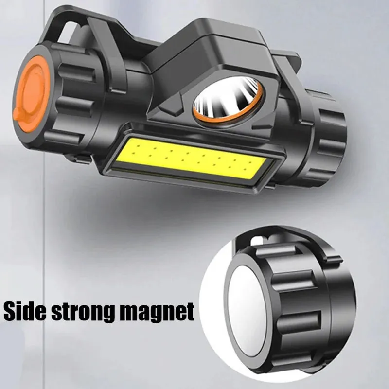 Rechargeable LED Headlamp, Waterproof Magnetic Flashlight for Camping, Cycling, Running, Fishing - Lightweight, Adjustable