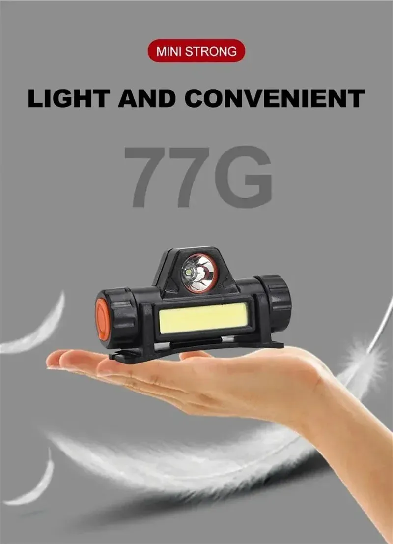 Rechargeable LED Headlamp, Waterproof Magnetic Flashlight for Camping, Cycling, Running, Fishing - Lightweight, Adjustable