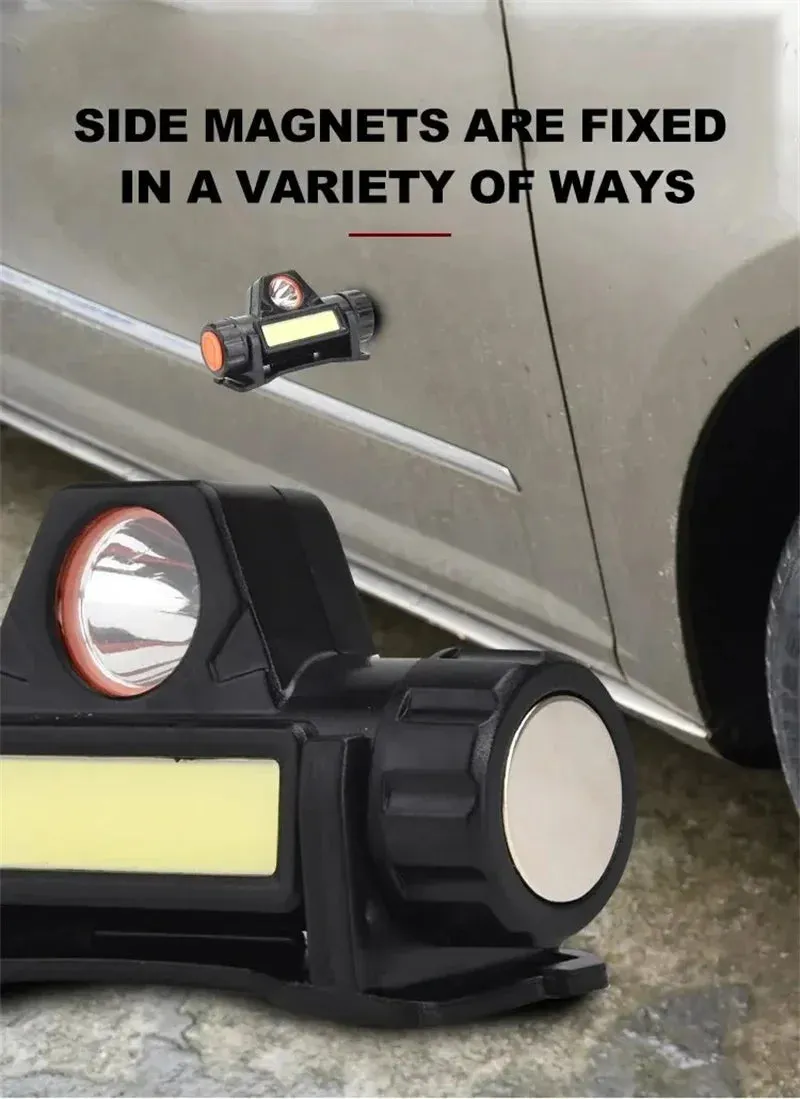 Rechargeable LED Headlamp, Waterproof Magnetic Flashlight for Camping, Cycling, Running, Fishing - Lightweight, Adjustable