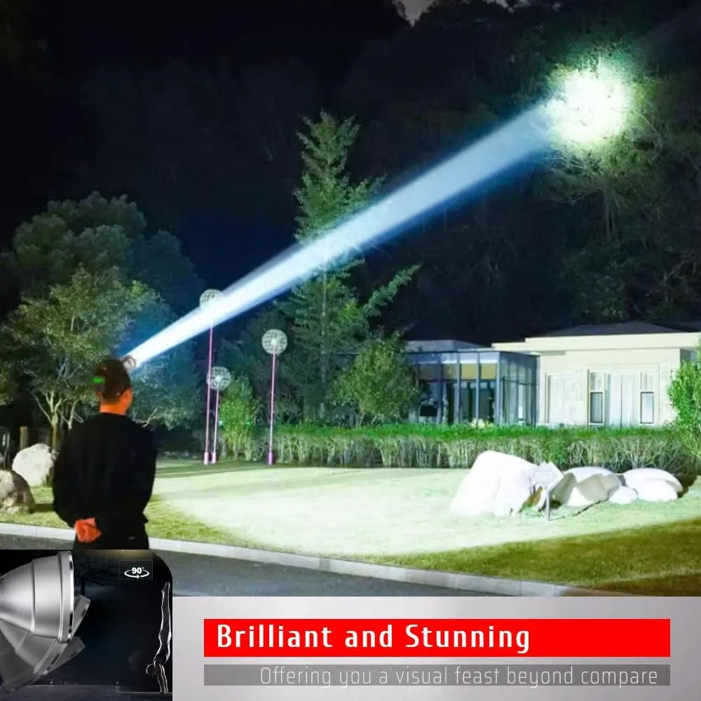 Rechargeable LED Headlamp with Super Wide Bright Light Spot – Ideal for Long-Distance Illumination, USB Charging for Your Phone, Perfect for Fishing, Camping, Hiking, Emergency Searching